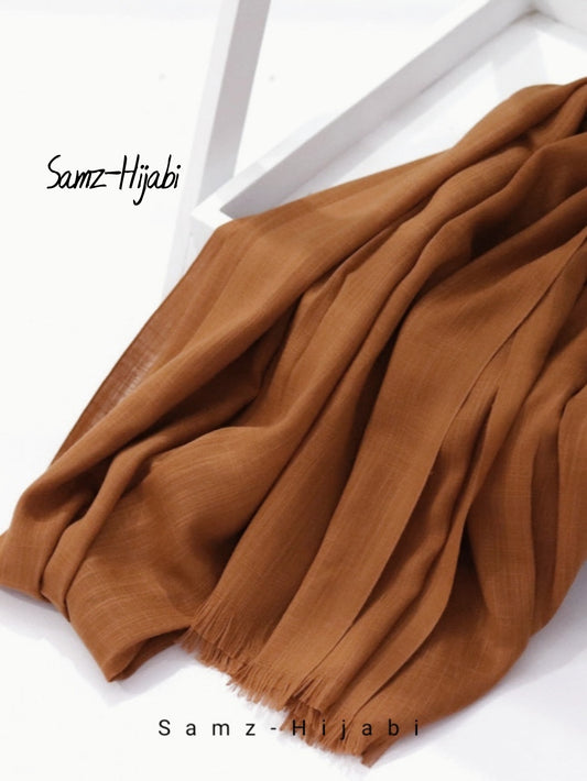 Bigger Turkish Lawn Hijab Camel Brown