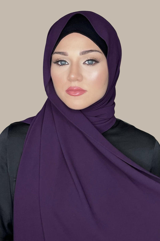 Chiffon Georgette Hijabs - Dark Purple