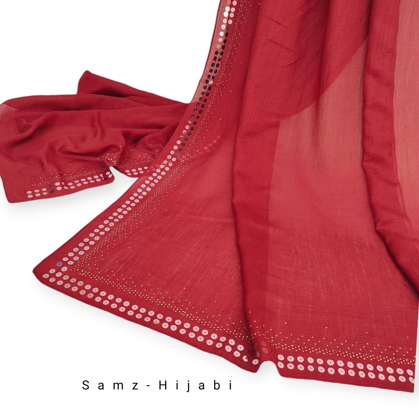 Sitara Crape Chiffon Hijab-Red