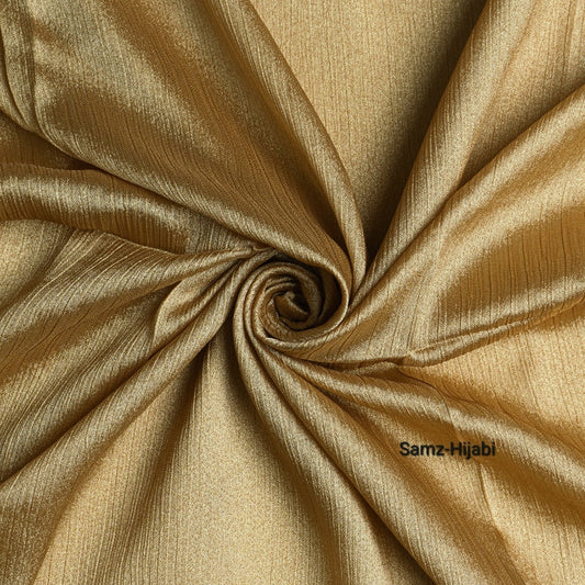 Luminous Crinkle Silk Hijab- sharp gold