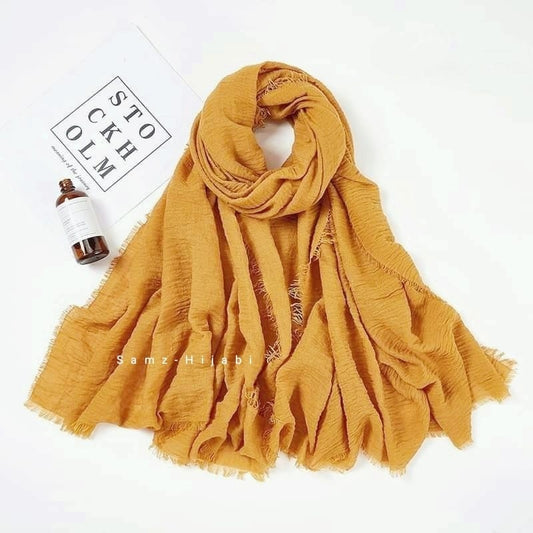 Summer Crimps Hijab-Yellow