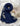 Rippled Plated Lawn Lace Hijab (Navy Blue )