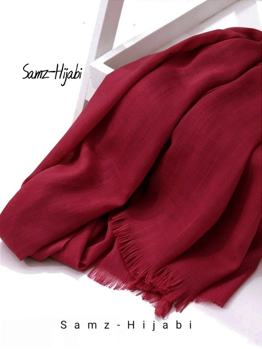 Bigger Turkish Lawn Hijab Reddish Maroon