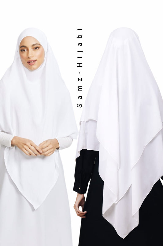 Double Layer Khimar-White