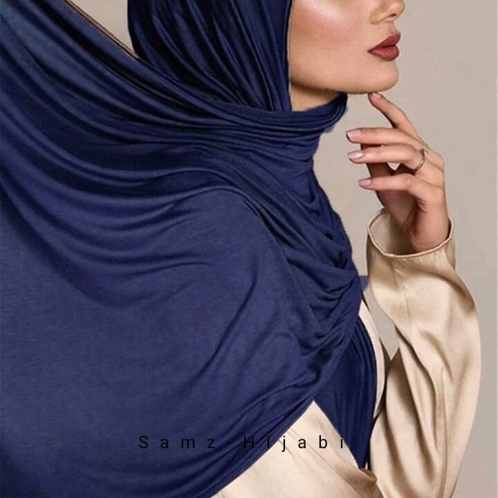 Winter Jersey Hijab-Navy Blue