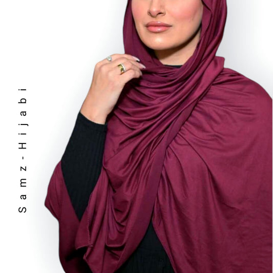 Winter Jersey Hijab-Cherry Red