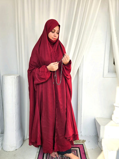 Linen Namaz Chadar- Cherry Red