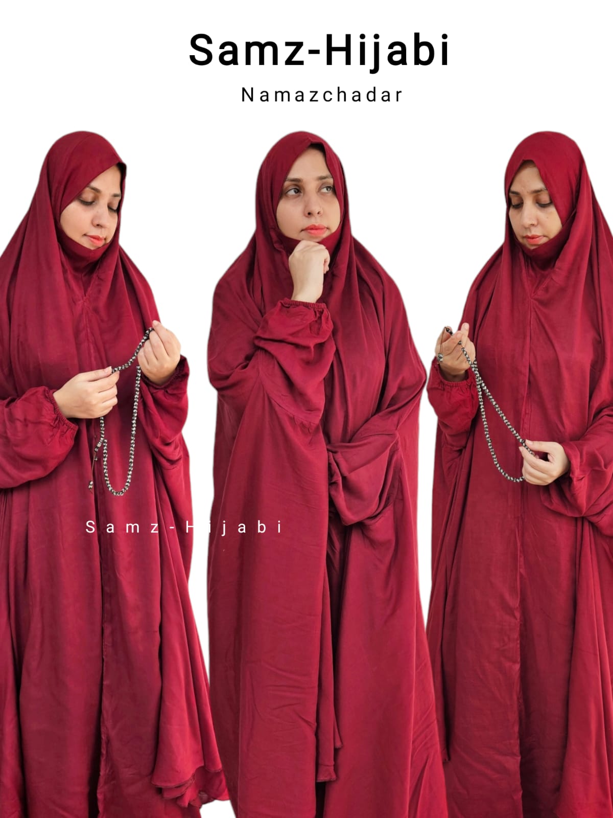 Linen Namaz Chadar- Cherry Red