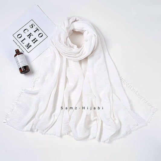 Summer Crimps Hijab - White