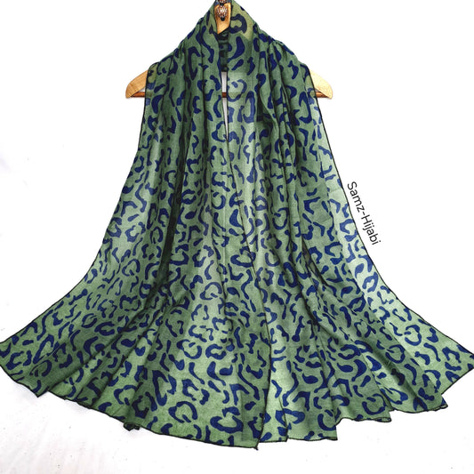 Cheetah Dull Green Lawn Hijab