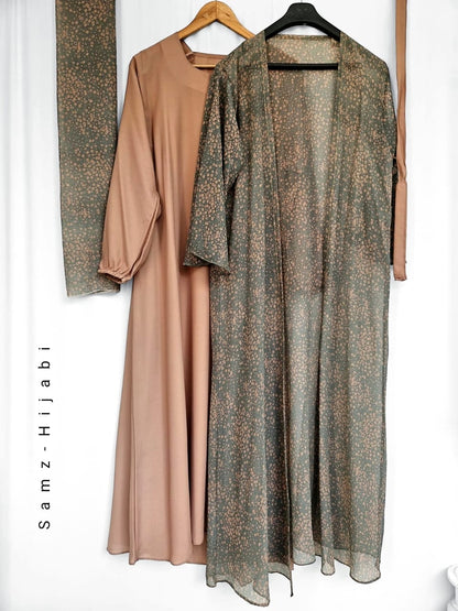 Bloom Spring Separate Upper Abaya-Latte