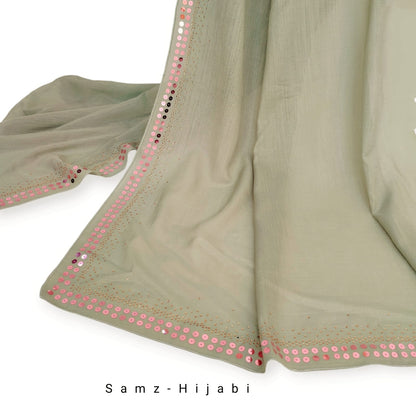 Sitara Crape Chiffon Hijab-Pistachio