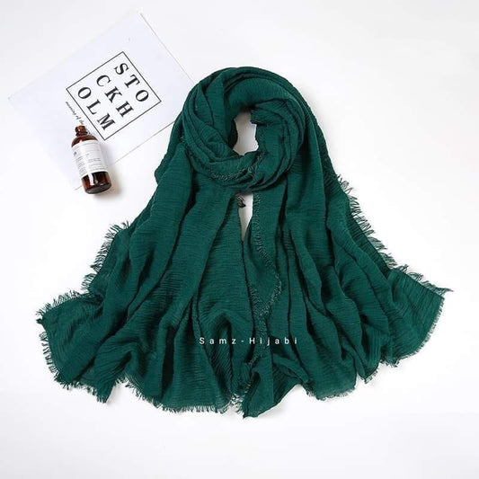 Summer Crimps Hijab- Emerald Green