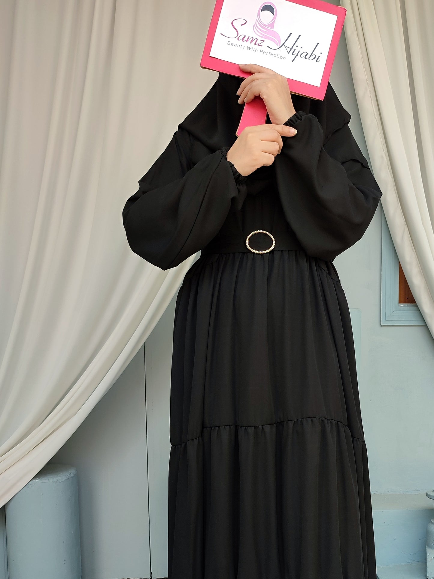 Maxi Layer Three Step Abaya Black