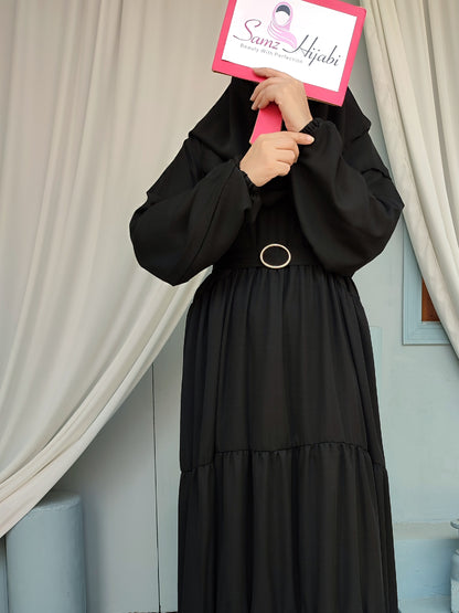 Maxi Layer Three Step Abaya Black