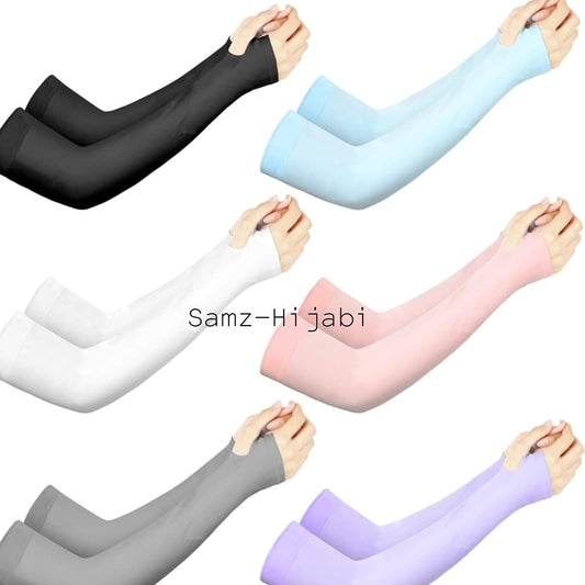 Cotton Arm sleeves with thumb holes