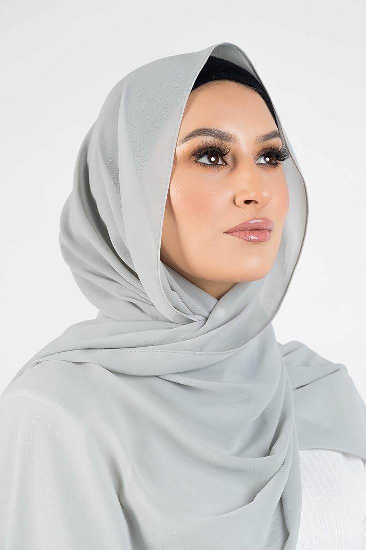 Chiffon Georgette Hijab - Ice Gray