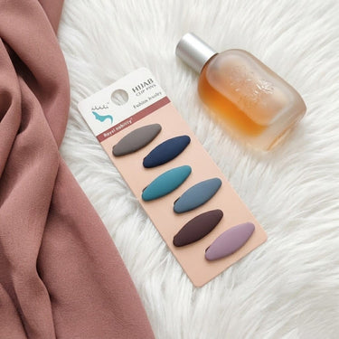 Matte Oval Hijab Clips Set-6Pcs