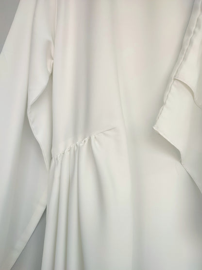 Double Layer Khimar Abaya Sett-White