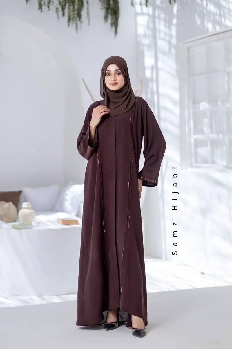 Elegant Stone Abaya-Mocha