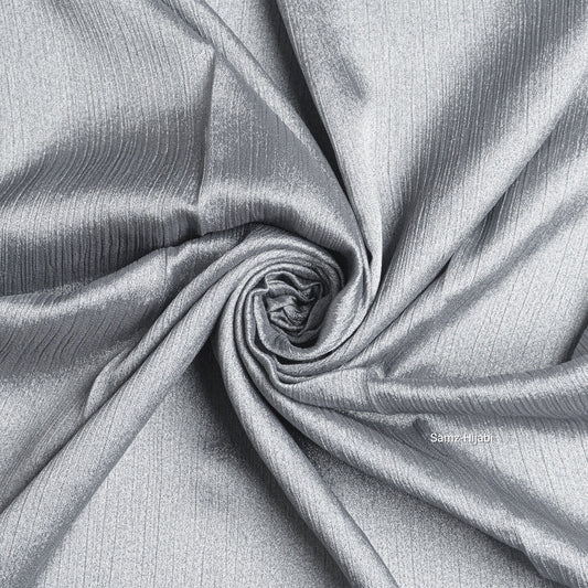 Luminous Crinkle Silk Hijab- silver