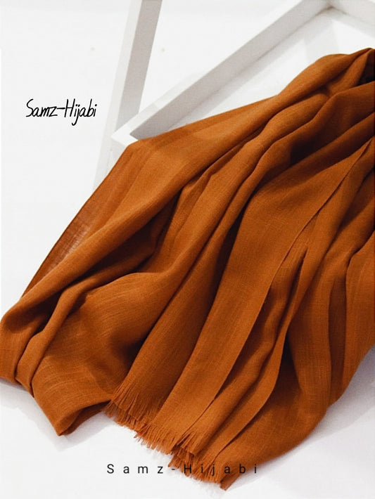 Bigger Turkish Lawn Hijab Burnt Orange