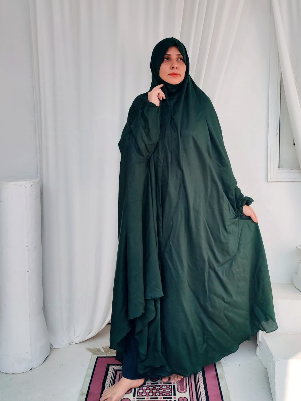 Linen Namaz Chadar- Leaf Green