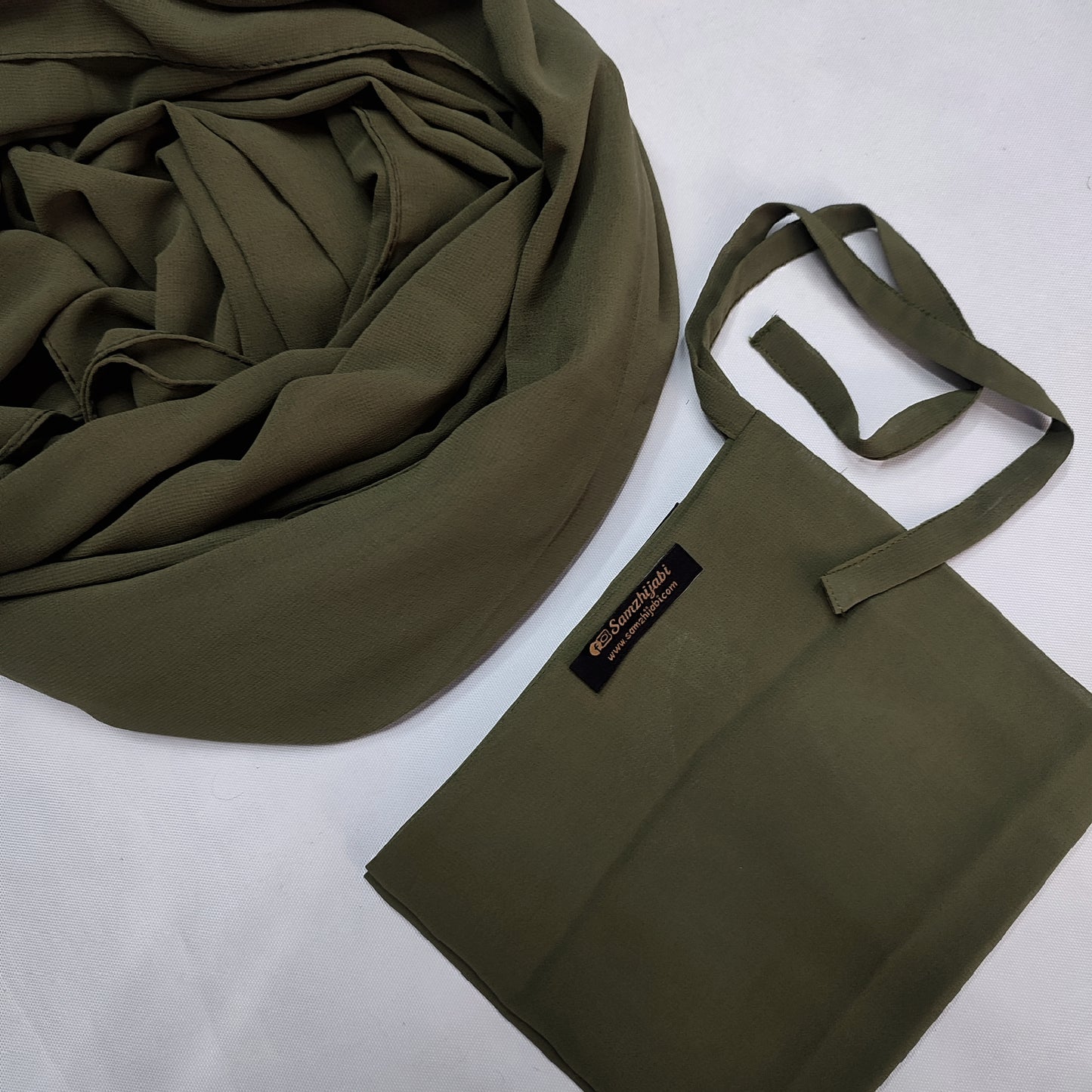 Hijab Naqab Set Army Green