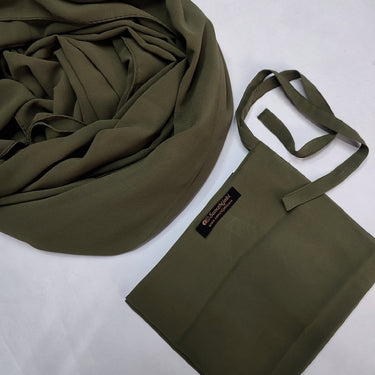 Hijab Naqab Set Army Green