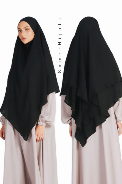 Double Layer Khimar-Black