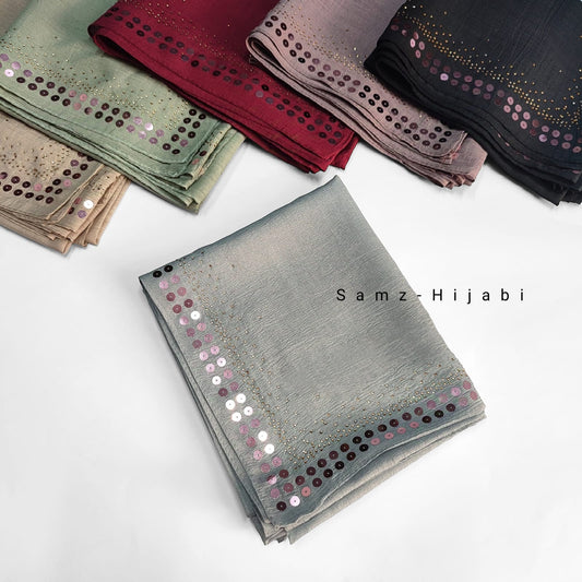 Sitara Crape Chiffon Hijab-Ash Grey