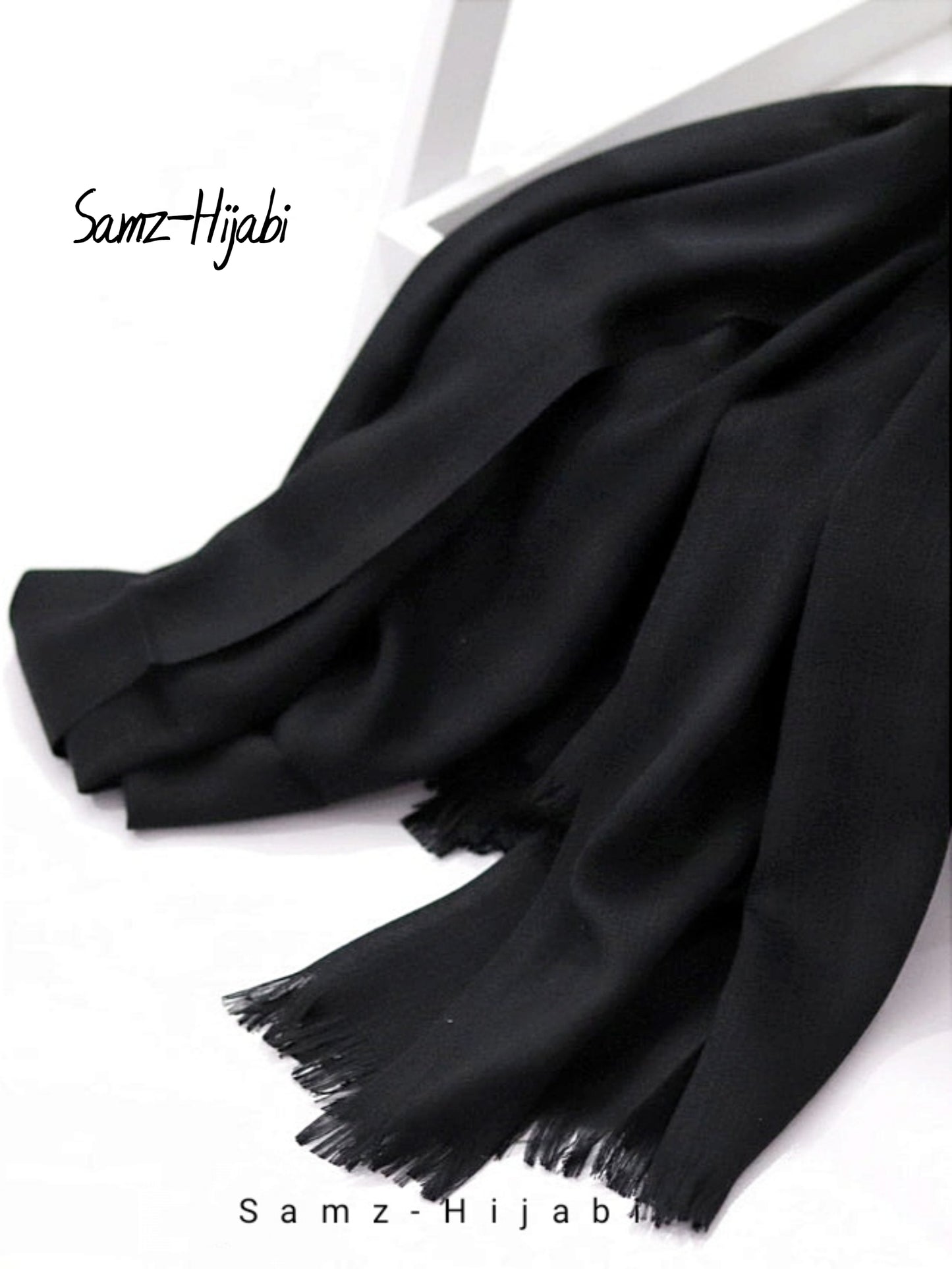 Bigger Turkish Lawn Hijab Black