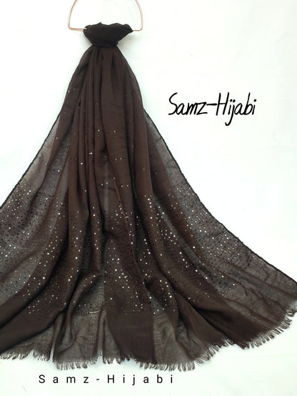 Sequence Border Lawn Hijab Choco