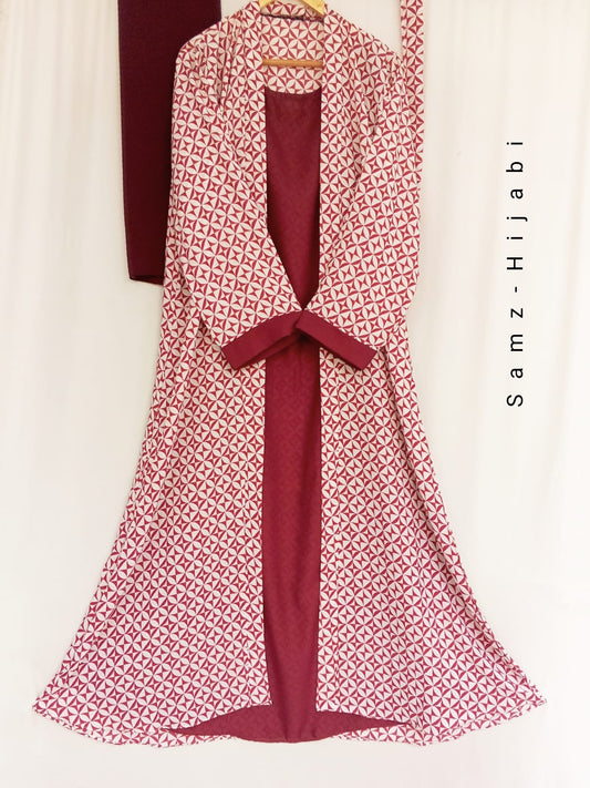 Attached Upper Abaya- Maroon