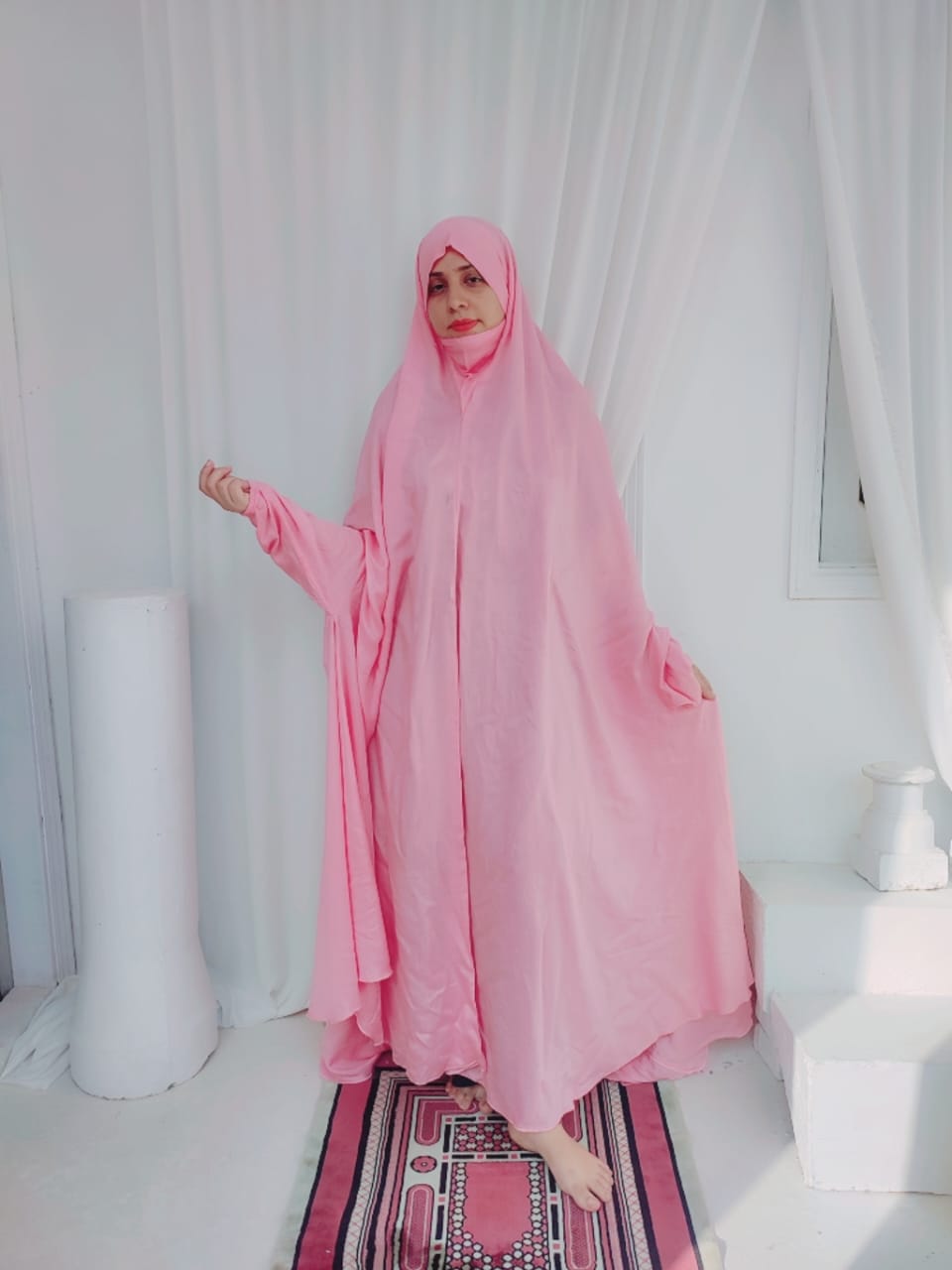 Linen Namaz Chadar-Pink