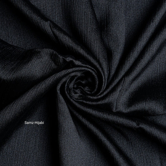 Luminous Crinkle Silk Hijab Black