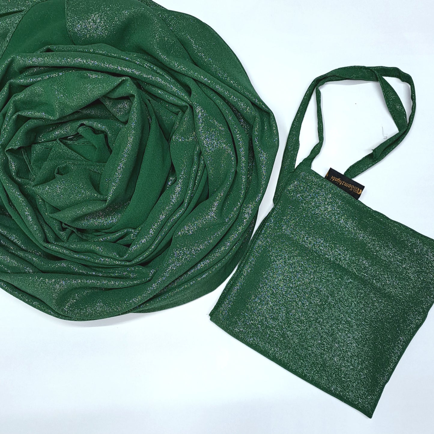 Moonlight Shimmer Hijab Naqab Set- Green