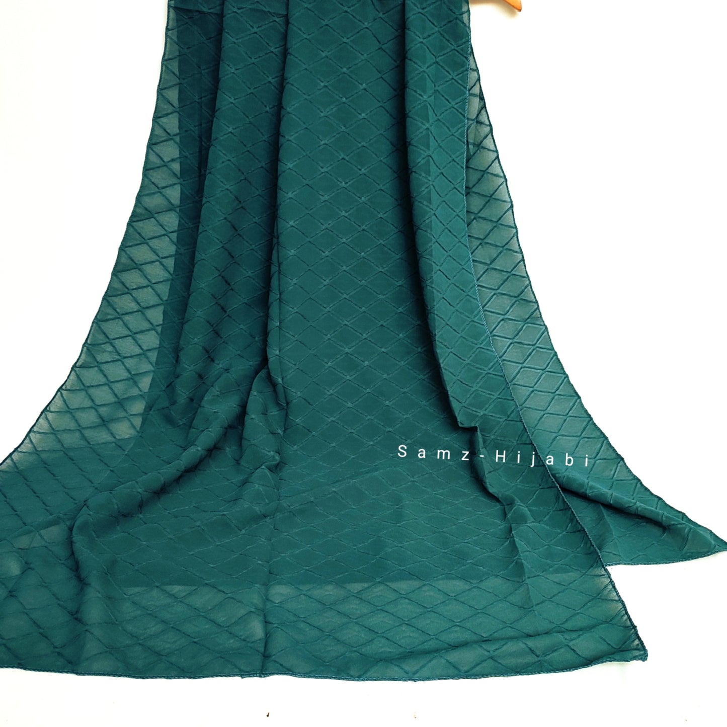 Diamond Cube Georgette Hijab Emerald Green