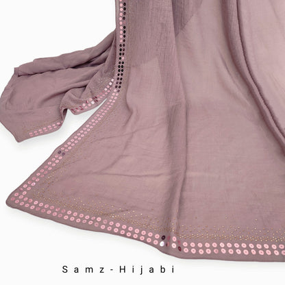 Sitara Crape Chiffon Hijab-Pestal Pink