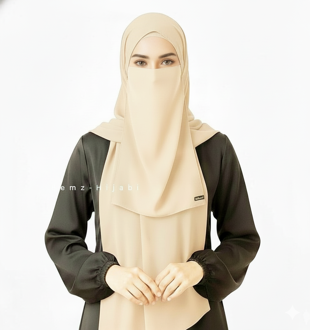 Hijab Naqab Set Cream