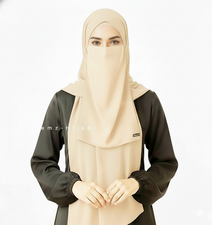 Hijab Naqab Set Cream