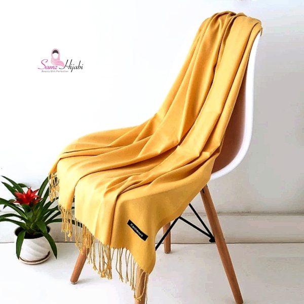 Cashmere wool Cut Shawl - Yellow