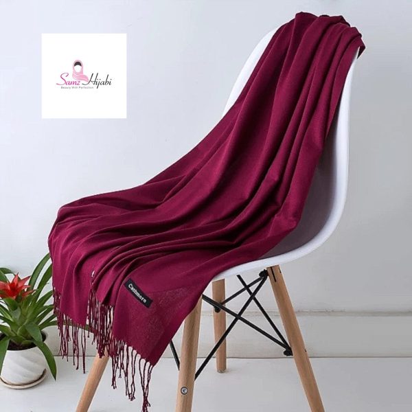 Cashmere wool Cut Shawl - Maroon
