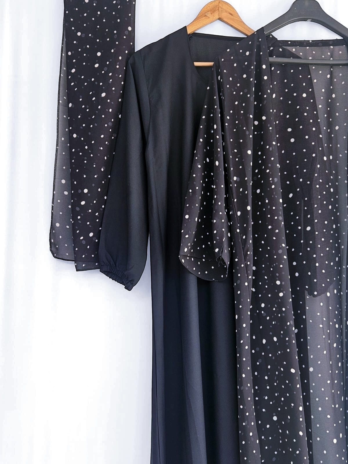 Bloom Separate Upper Abaya _Polka Dots