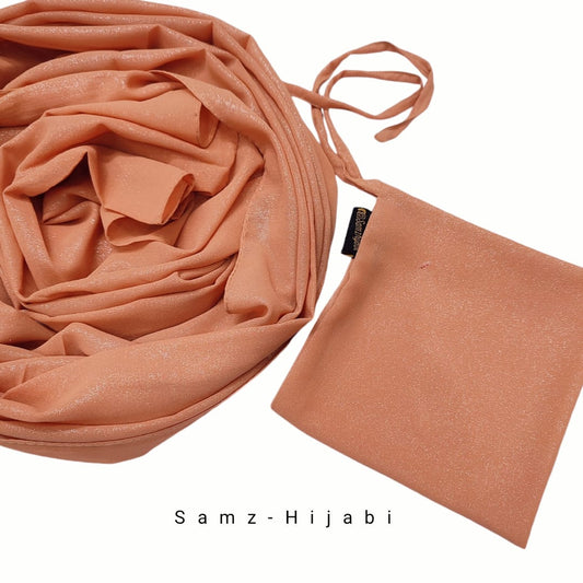 Moonlight shimmer Hijab Naqab _Fresh Peach