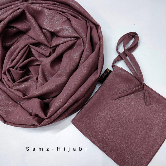 Moonlight Shimmer Hijab Naqab Set-Plum Pink