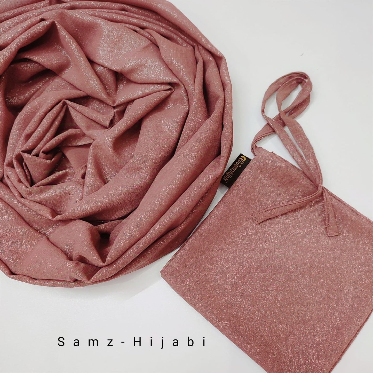 Moonlight Shimmer Hijab Naqab Set-Peachy Pink