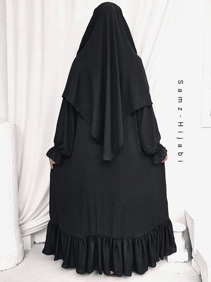 Single layer Khimar+ Bottom frill Abaya