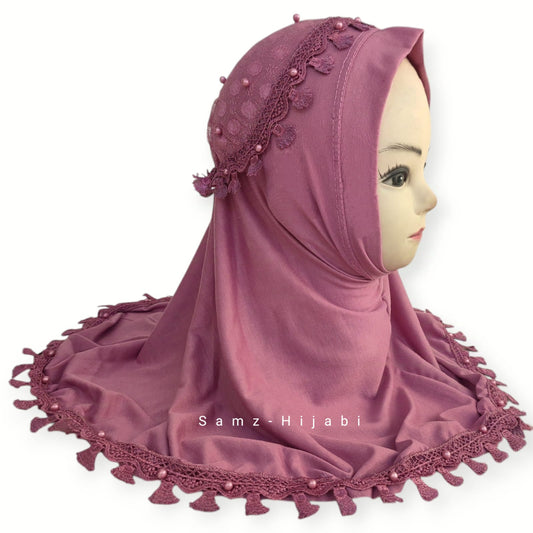 Crown kids Hijab Pink