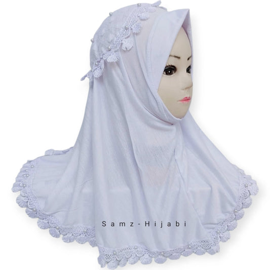 Crown Kids Hijab White